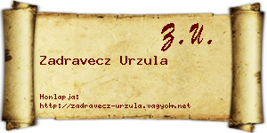 Zadravecz Urzula névjegykártya